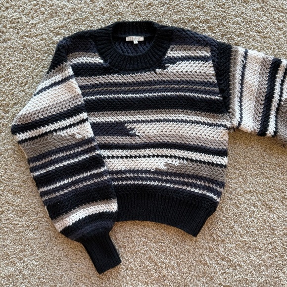 Z Supply Sweaters - Z Supply Asheville Stripe Sweater in Black & Cream Medium